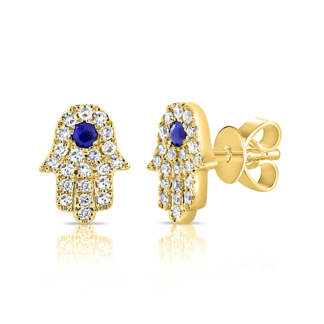 Hamsa Sapphire Earrings