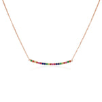 Load image into Gallery viewer, Rainbow Sapphire Bar Necklace
