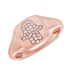 Load image into Gallery viewer, Diamond Hamsa Signet Pinky Ring
