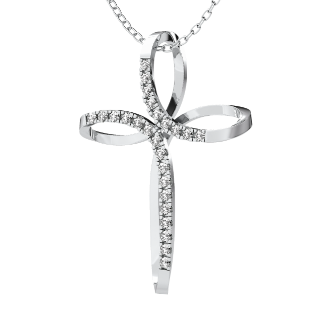 Lace Diamond Cross Pendant