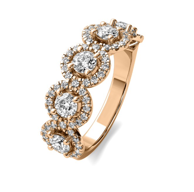 Lab Grown Halo Diamond Wedding Band
