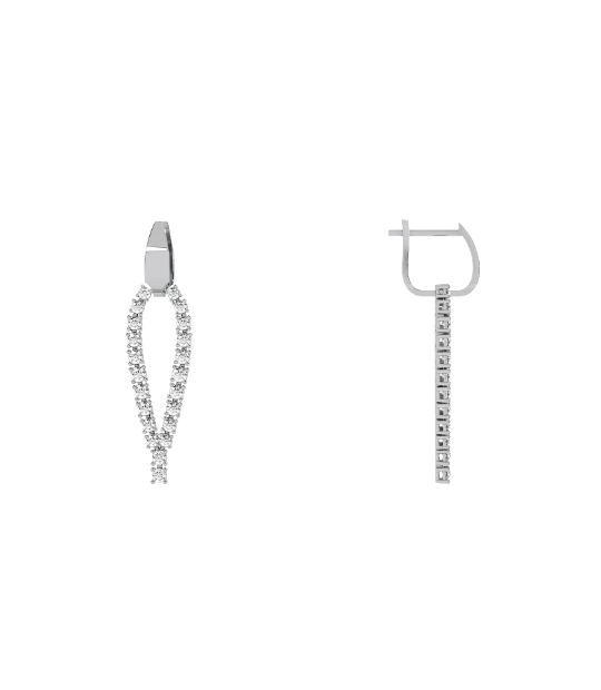 Triangle Diamond Drop Earrings