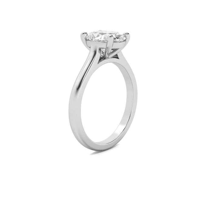Cathedral Oval Cut Solitaire Semi Mount