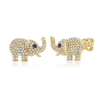 Load image into Gallery viewer, Sapphire &amp; Diamond Elephant Earrings
