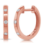 Load image into Gallery viewer, Burnished Set Petite Diamond Huggies
