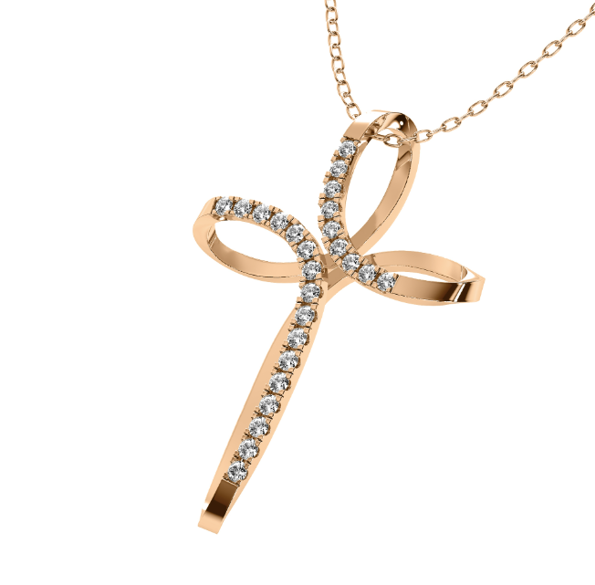 Lace Diamond Cross Pendant