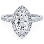 Load image into Gallery viewer, Marquise Shape Micropave Halo Semi Mount
