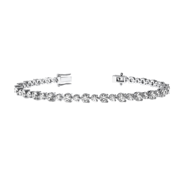 Dallas Round Brilliant STAGGERED Tennis Bracelet