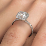Load image into Gallery viewer, Cushion Cut Squarish Halo Semi Mount
