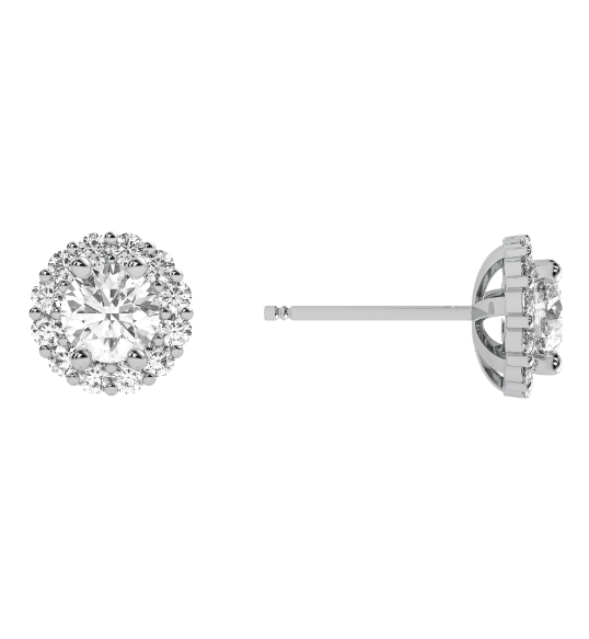 Lab Grown Flower Diamond Earrings