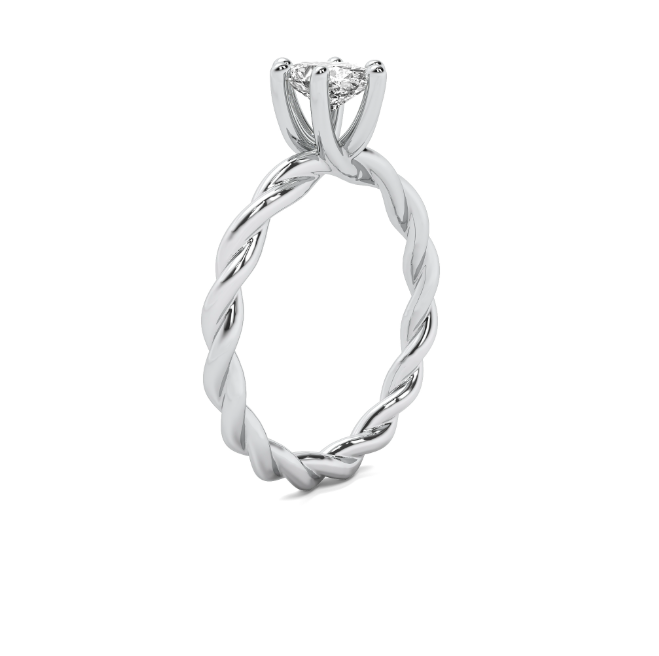 Compass 6 Prong Oval Cut Rope Band Solitaire Semi Mount