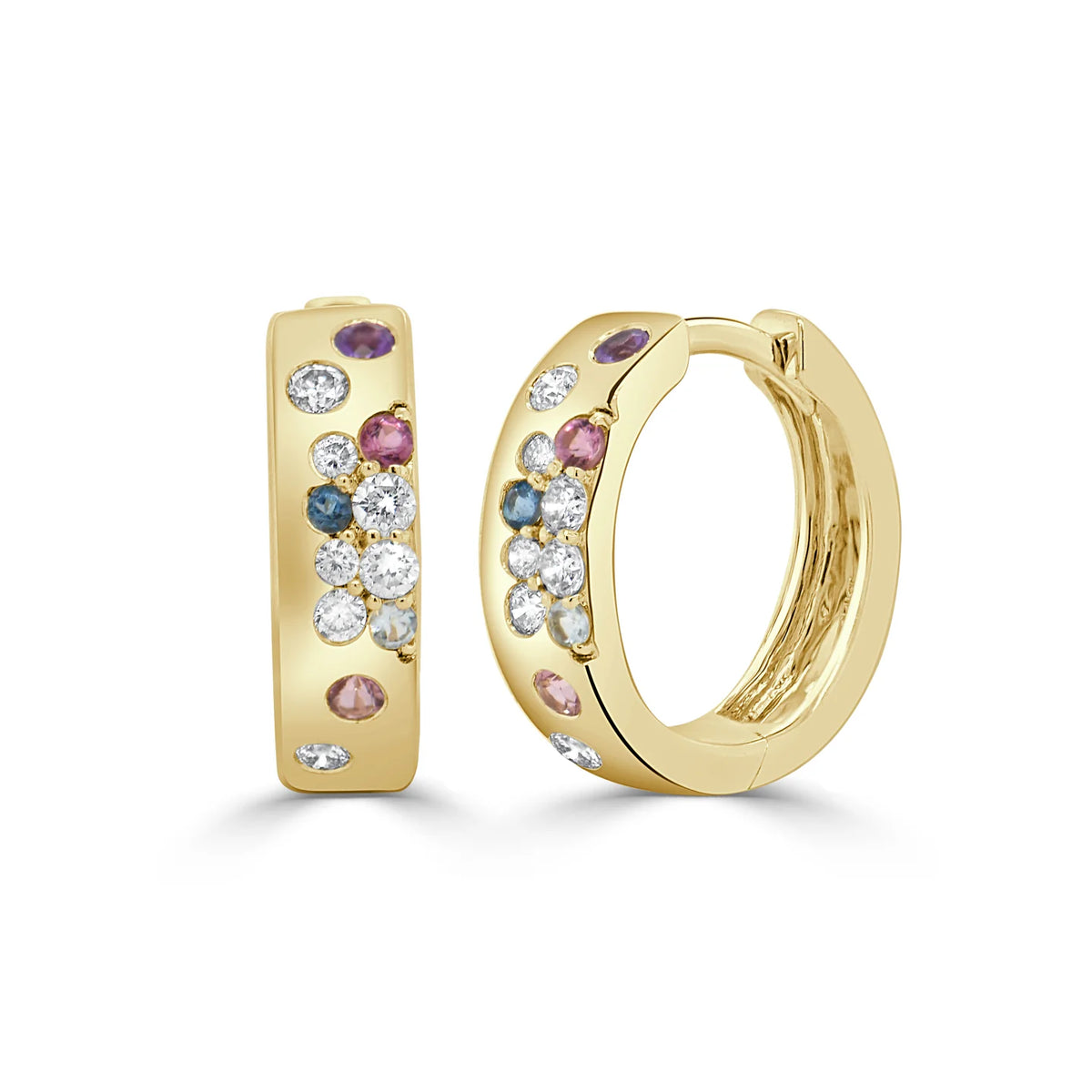 Sprinkle sapphire huggie earrings
