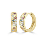Load image into Gallery viewer, Sprinkle Sapphire Huggie Earrings
