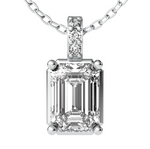 Load image into Gallery viewer, Lab Grown Emerald Solitaire Diamond Necklace
