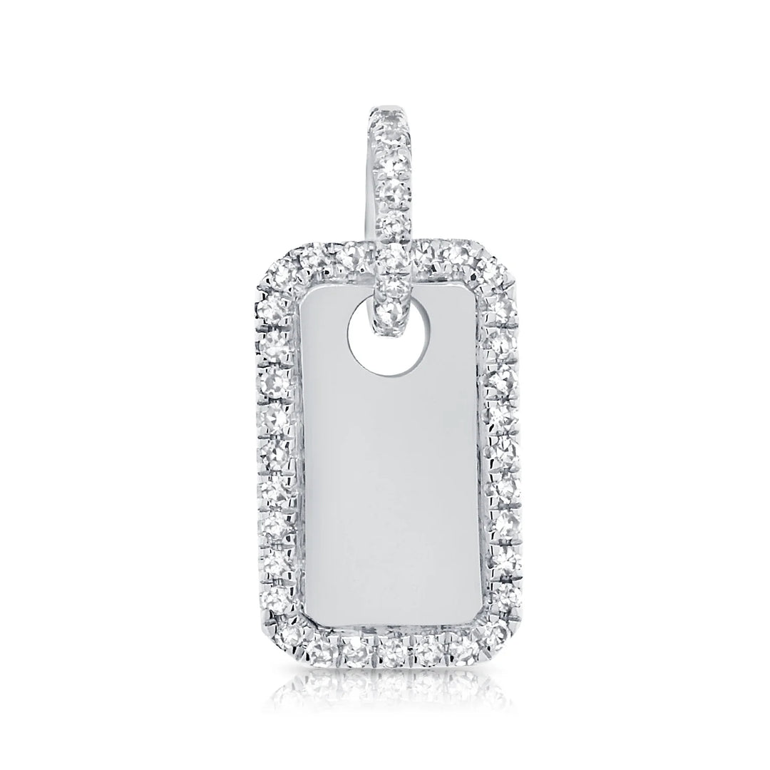 Dog Tag Mini Diamond Pendant
