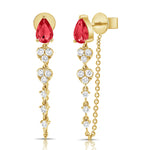Load image into Gallery viewer, Dorothy Ruby &amp; Diamond Dangle Earrings

