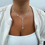 Load image into Gallery viewer, Josie Diamond Flower Lariat Necklace
