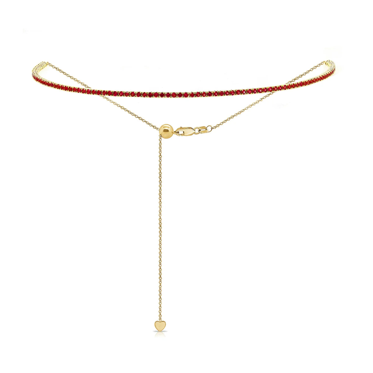 Cherry red ruby choker necklace
