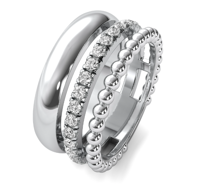 Trinity Diamond Bead Ring