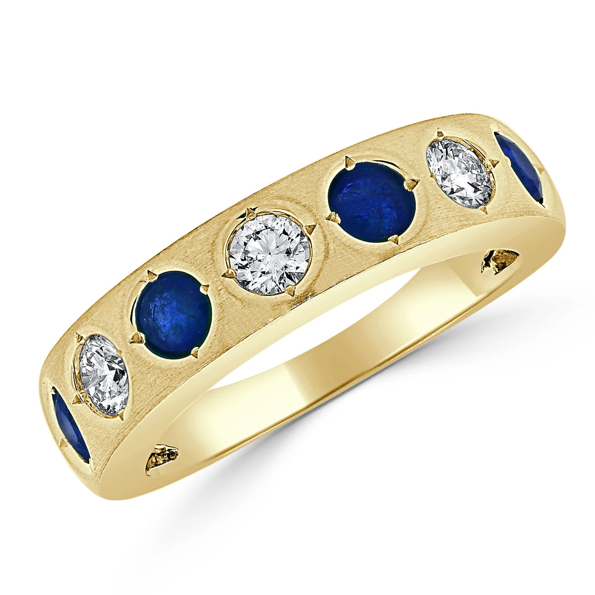 Cyan sapphire & diamond ring