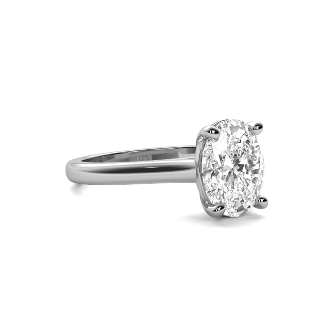 Cathedral Oval Cut Solitaire Semi Mount