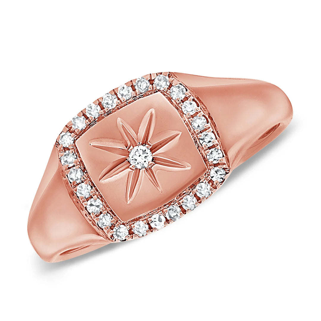 Cushion Diamond Signet Ring