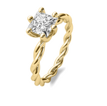 Load image into Gallery viewer, Compass Prong Princess Cut Rope Band Solitaire Semi Mount
