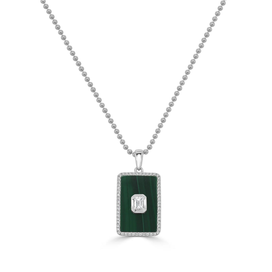 Malachite & Diamond Medallion Necklace
