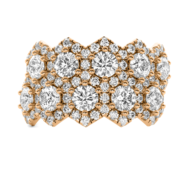 Lab Grown Hexagon Halo Diamond Wedding Band