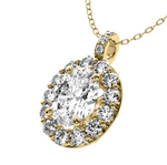 Load image into Gallery viewer, Lab Grown Oval Shape Halo Diamond Necklace
