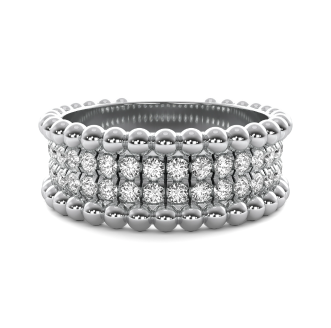 Bold Beaded Diamond Ring