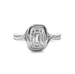 Load image into Gallery viewer, Ava Wrap Bezel Emerald Cut Solitaire Semi Mount
