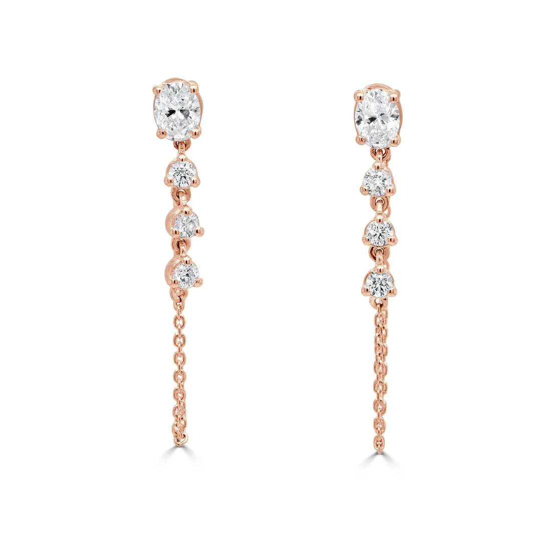 Marseille Oval & Round Diamond Earrings