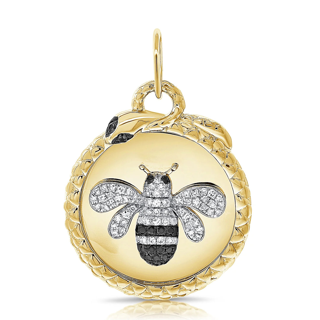Black Diamond Bumble Bee & Serpent Charm