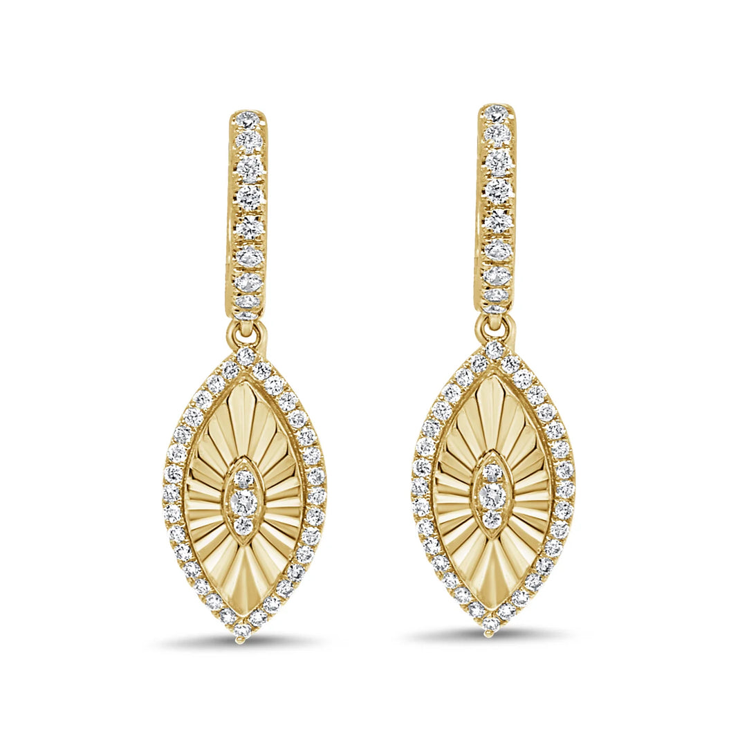 Siene Fluted Dangle Diamond Earrings