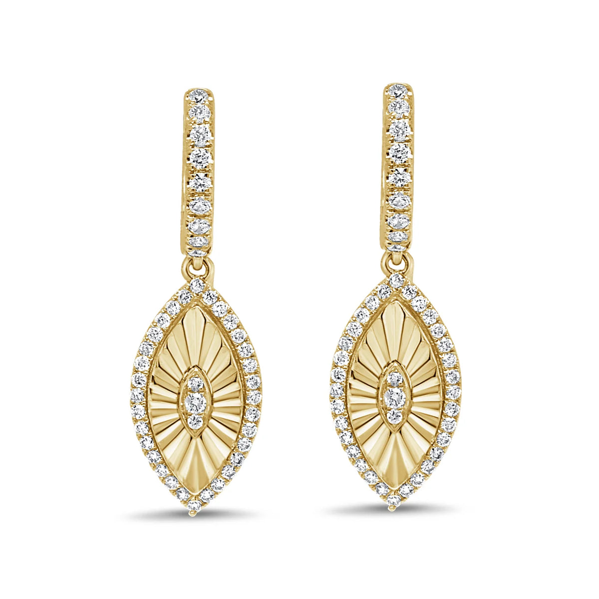 Siene fluted dangle diamond earrings
