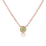 Load image into Gallery viewer, Green Birthstone Peridot Bezel Necklace
