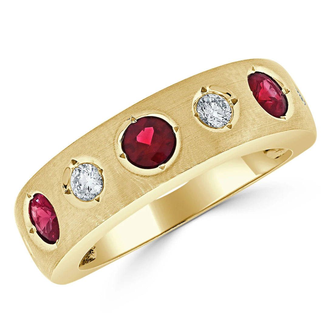 Cherry Ruby & Diamond Ring