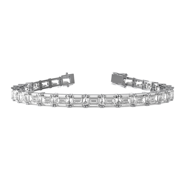 Lab Grown Diamond East West Emerald Cut Tennis Bracelet
