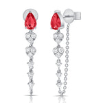 Load image into Gallery viewer, Dorothy Ruby &amp; Diamond Dangle Earrings
