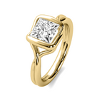 Load image into Gallery viewer, Ava Wrap Bezel Princess Cut Solitaire Semi Mount
