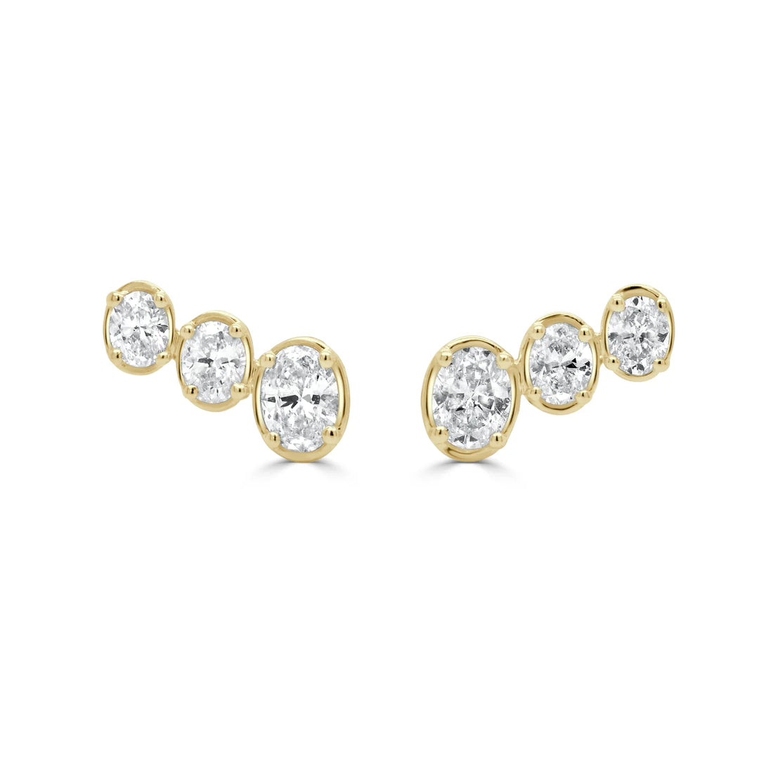 Classic Oval Cut Diamond Earrings