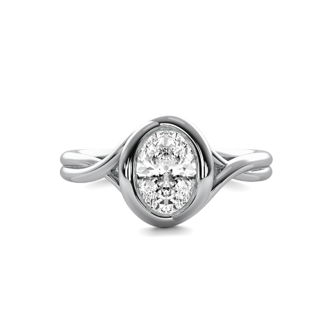 Ava Wrap Bezel Oval Cut Solitaire Semi Mount