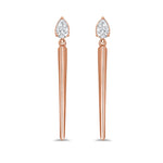 Load image into Gallery viewer, Amber Dangling Pear Shape Diamond Earrings
