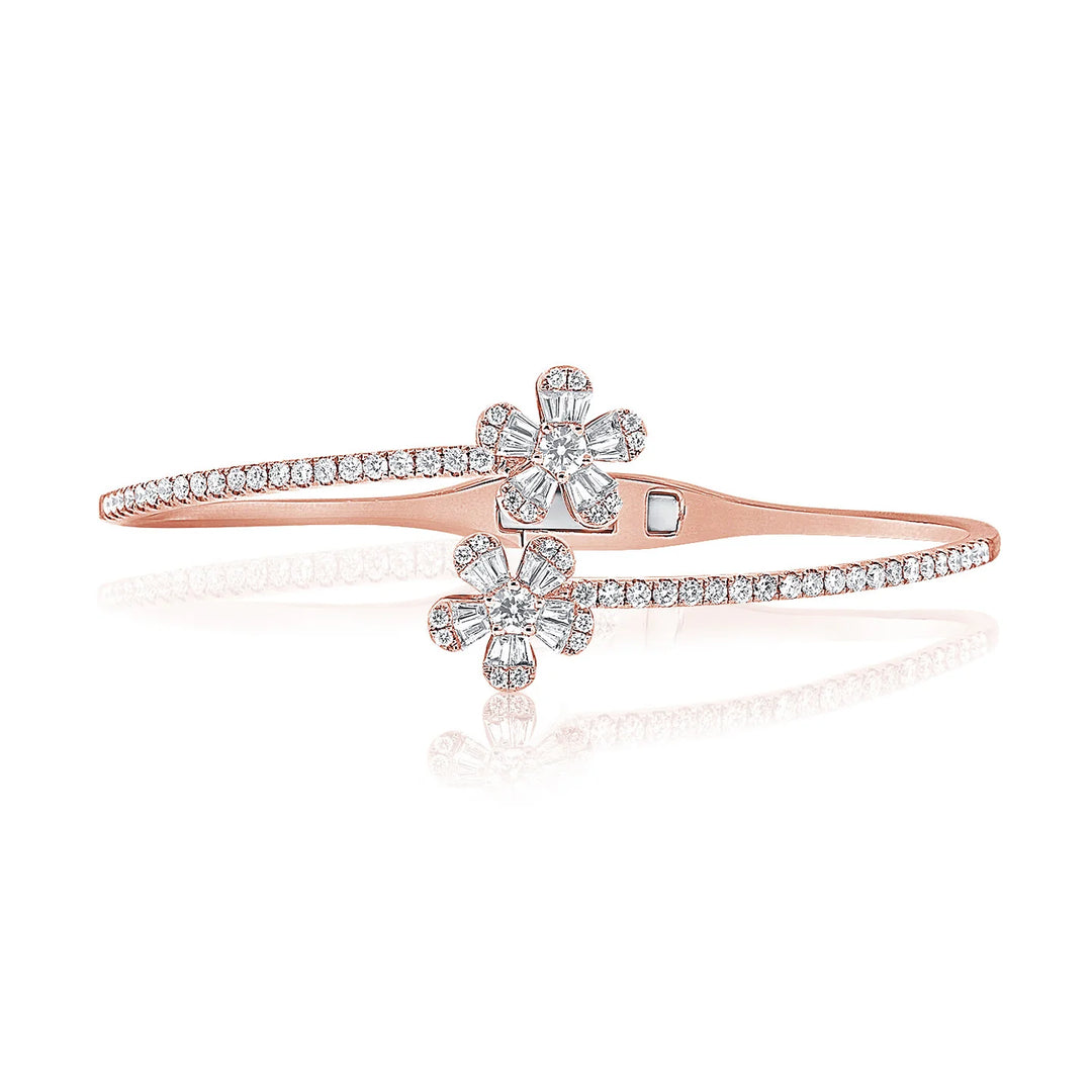 Cleo Diamond Flower Bypass Bangle
