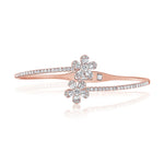 Load image into Gallery viewer, Cleo Diamond Flower Bypass Bangle
