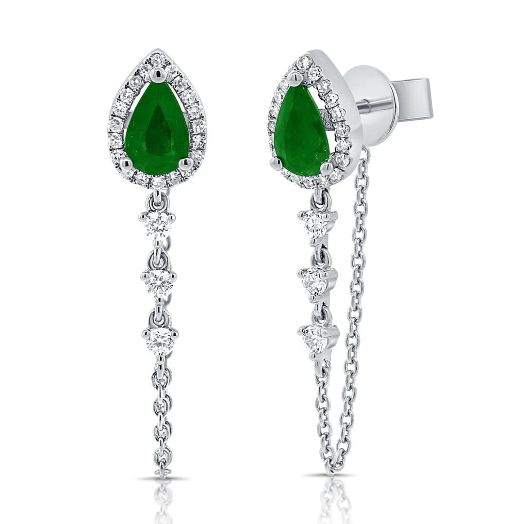 Saba Emerald & Diamond Dangle Earrings