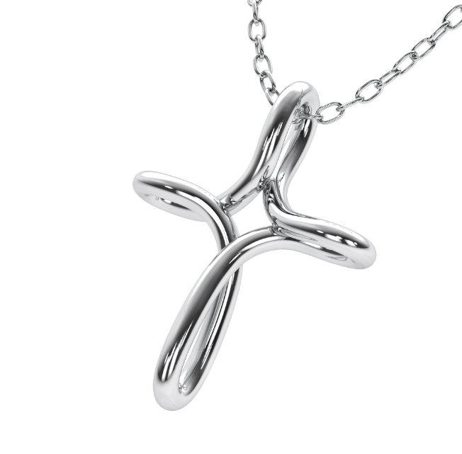 Swirl Gold Cross Pendant