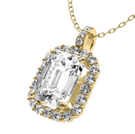 Load image into Gallery viewer, Lab Grown Rectangle Shape Halo Diamond Necklace
