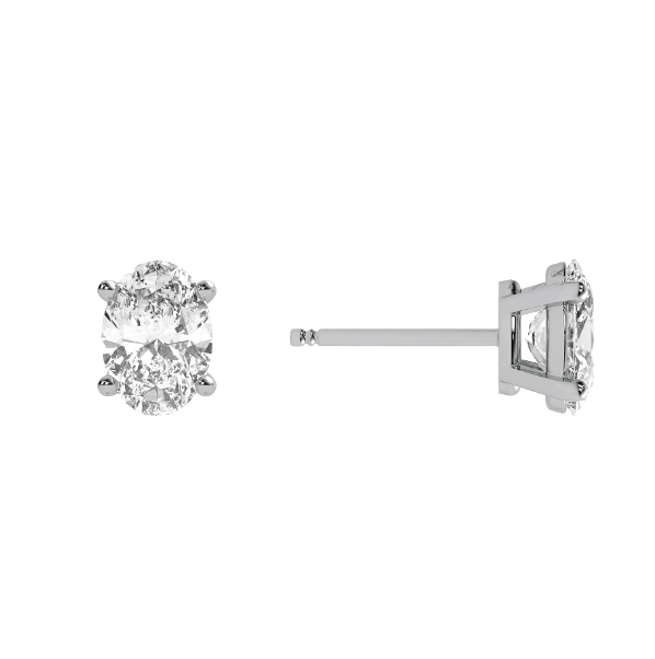 Oval Lab Grown Diamond Four Prong Basket Studs